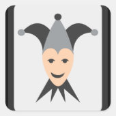Joker Card Emoji Quadratischer Aufkleber (Vorderseite)