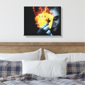 Joker Cartoon Premium Wrapped Canvas (Glanz) Leinwanddruck (Insitu (Schlafzimmer))