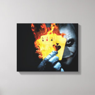 Joker Cartoon Premium Wrapped Canvas (Glanz) Leinwanddruck
