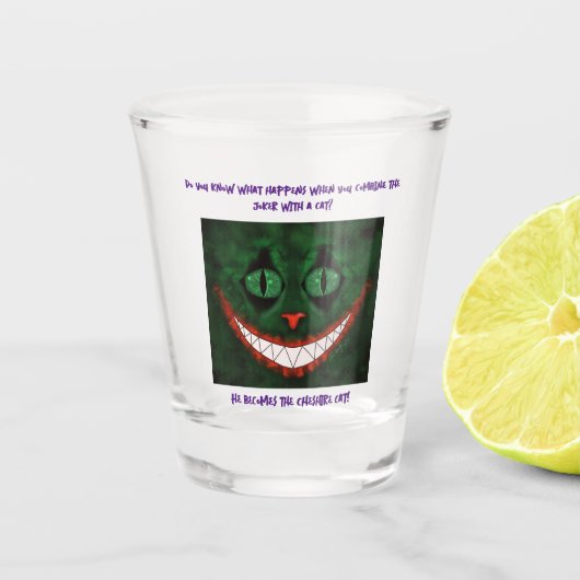 Joker Cheshire Schnapsglas (Vorderseite)
