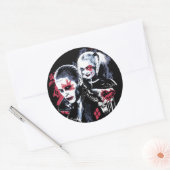 Joker der Selbstmord-Gruppe-| u. Harley gemalter Runder Aufkleber (Umschlag)
