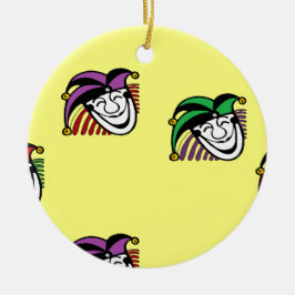 Joker farbige Hüte gelb Keramik Ornament