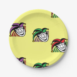 Joker farbige Hüte gelb Pappteller