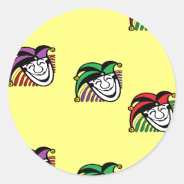 Joker farbige Hüte gelb Runder Aufkleber