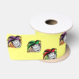 Joker farbige Hüte gelb Satinband