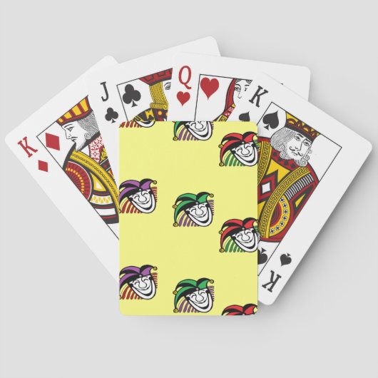 Joker farbige Hüte gelb Spielkarten (Rückseite)