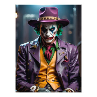 Joker in Purple Hat and Jacket Fotodruck
