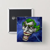 Joker Jester in einem Blitzgesturm von Doug LaRue Button (Vorne & Hinten)