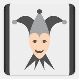 Joker-Karte Emoji Quadratischer Aufkleber