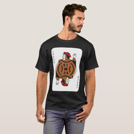 Joker Kartenspiel Halloween-Kostüm T-Shirt (Vorne ganz)