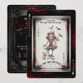 Joker & Little Tan Hund Halloween Card Einladung (Vorne/Hinten)