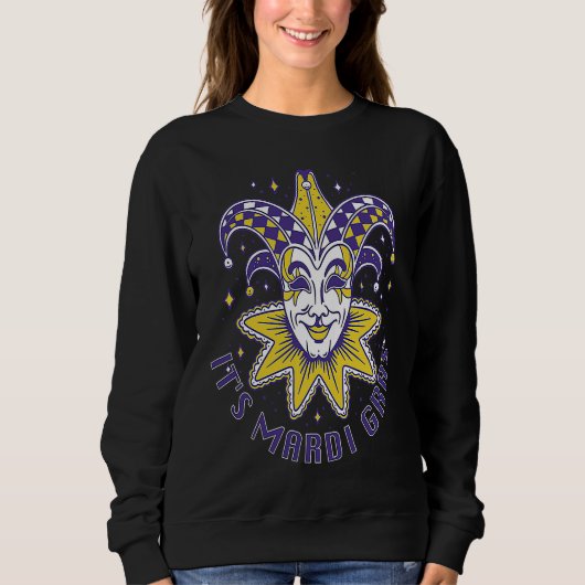 Joker Mardi Gras Party Parade Shenanigans Carnival Sweatshirt (Vorderseite)