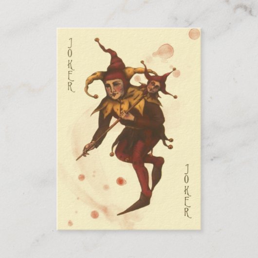 Joker mit Blutfarben, die die Karte anrufen (Vorderseite)