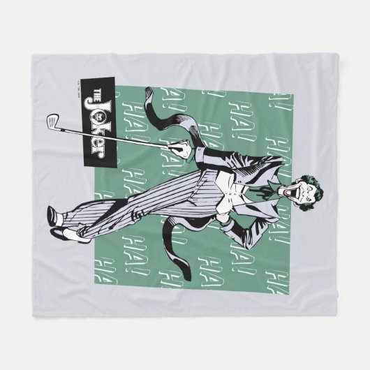 Joker mit Golfclub Fleecedecke (Vorderseite (Horizontal))