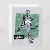 Joker mit Golfclub Postkarte (Vorne/Hinten)