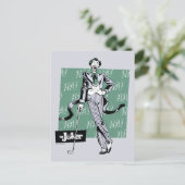 Joker mit Golfclub Postkarte (Stehend Vorderseite)