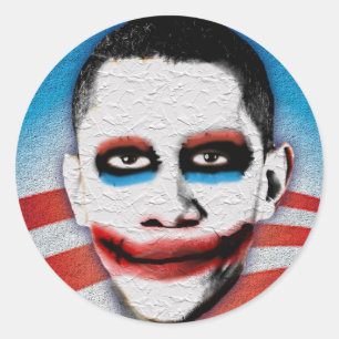 Joker Obama Runder Aufkleber