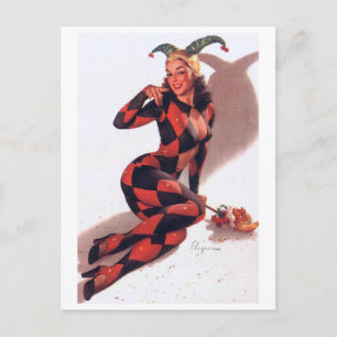 Joker Pin Up Postkarte