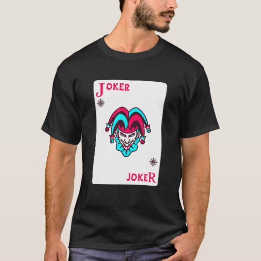Joker Playing Card Distressed Jester T-Shirt (Vorderseite)