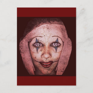 Joker Raggedy-Ann Clown mit Wirblen Augen Postkarte
