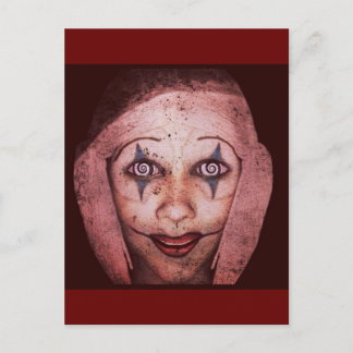 Joker Raggedy-Ann Clown mit Wirblen Augen Postkarte