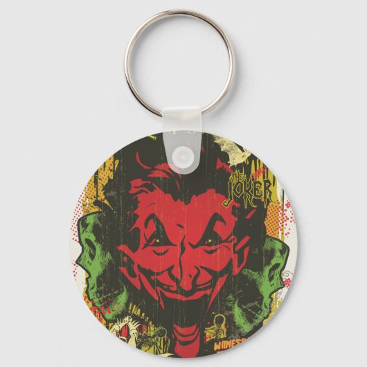 Joker Retro Comic Book Montage Schlüsselanhänger (Vorderseite)