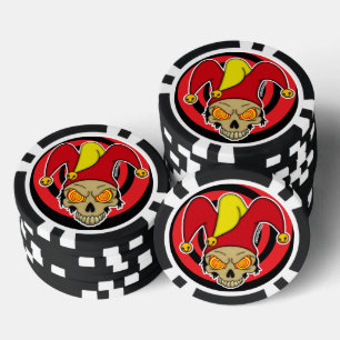 Joker Rot Gelb Wirbel Augen Screwball Grafiken Pokerchips