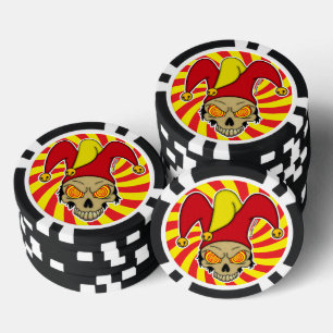 Joker Rot Gelbe Wirbel Augen Screwball Grafiken Pokerchips