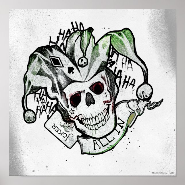 Joker-Schädel "aller der Selbstmord-Gruppe-|" in Poster (Vorne)
