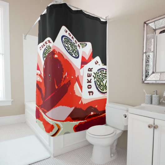 Joker-Schüssel-Duschvorhang Milliamperestunde Duschvorhang (Beispiel)