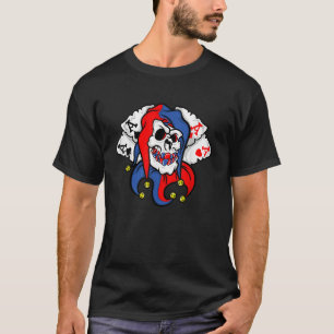 Joker Skull Face Poker Spielkarte Scarcasm Lächeln T-Shirt