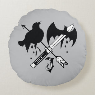 Joker-Symbol der Selbstmord-Gruppe-  Rundes Kissen