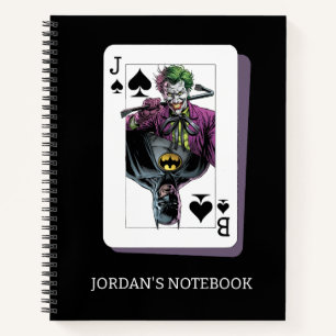 Joker und Batman Pik Spielkarte Illustration Notizblock