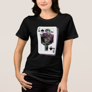 Joker und Batman Pik Spielkarte Illustration Tri-Blend Shirt