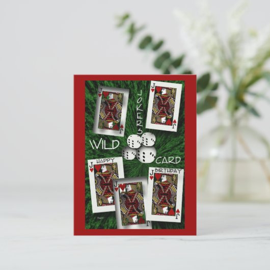 Jokers Wild Postkarte (Stehend Vorderseite)