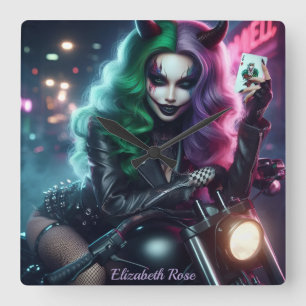 Joker's Wild Quadratische Wanduhr