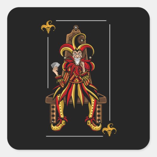 Jokers Wild Quadratischer Aufkleber (Vorderseite)