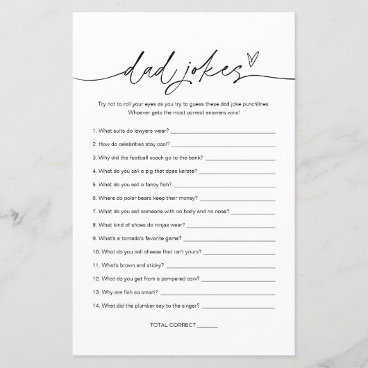 Jokes Baby Showgame Vater (Vorderseite)