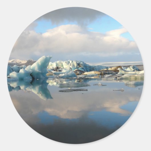 Jokulsarlon Eisberg Seeblick Rundaufkleber Runder Aufkleber (Vorderseite)
