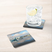 Jokulsarlon Eisbergsee-Reflexions-Untersetzer Rechteckiger Pappuntersetzer (Vor Ort)