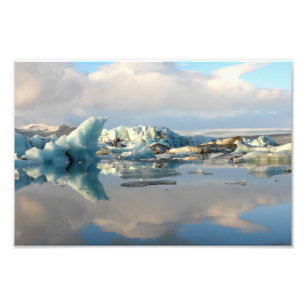 Jokulsarlon Eisbergseereflexions-Fotodruck Fotodruck