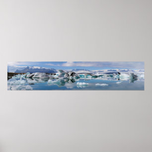 Jokulsarlon Glacial Lake in Island Panorama Poster