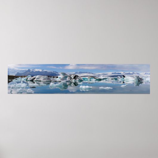 Jokulsarlon Glacial Lake in Island Panorama Poster (Vorne)