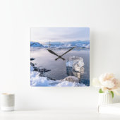 Jökulsárlón Glacier Lagoon Iceberg Quadratische Wanduhr (Zuhause)