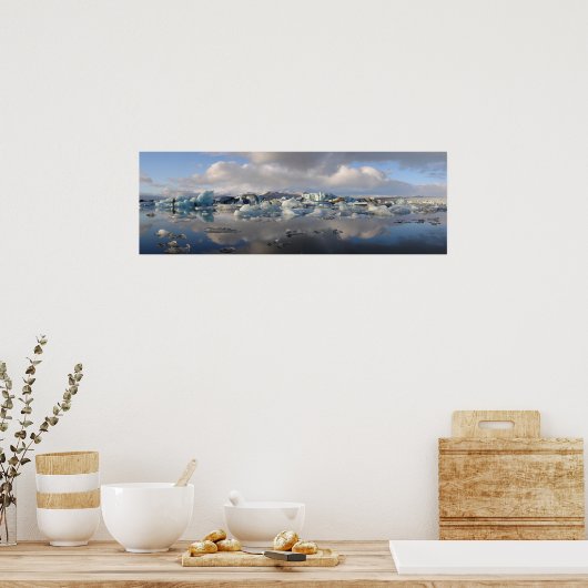 Jokulsarlon Gletschersee in Island Poster (Küche)