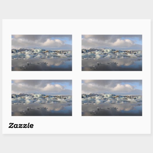 Jokulsarlon Gletschersee Island Rechteckaufkleber Rechteckiger Aufkleber (Blatt)