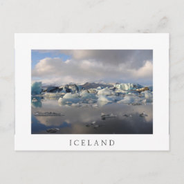 Jokulsarlon Gletschersee, Island, weiße Postkarte