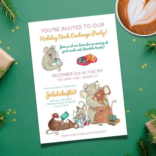 Jolabokaflod Christmas Book Exchange Einladung