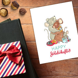 Jolabokaflod Christmas Mice Feiertagspostkarte