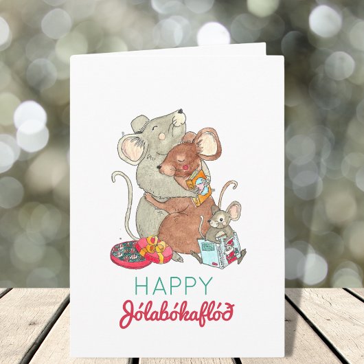 Jolabokaflod Christmas Mice Holiday Karte